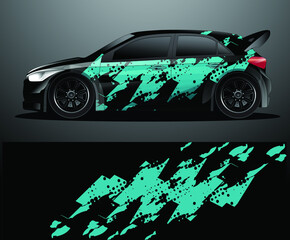 Rally car decal graphic wrap vector, abstract background