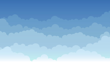 Sky and Clouds, Beautiful Background. Stylish design with a flat, cartoon poster, flyers, postcards, web banners. holiday mood, airy atmosphere. Isolated Object. Design Material. Vector illustration.