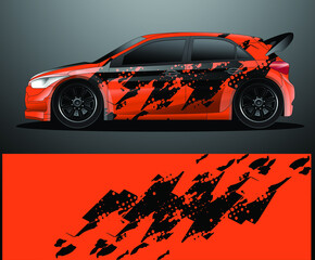 Rally car decal graphic wrap vector, abstract background