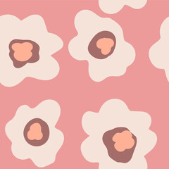 Abstract trendy flowers on pink background. Vector illustration