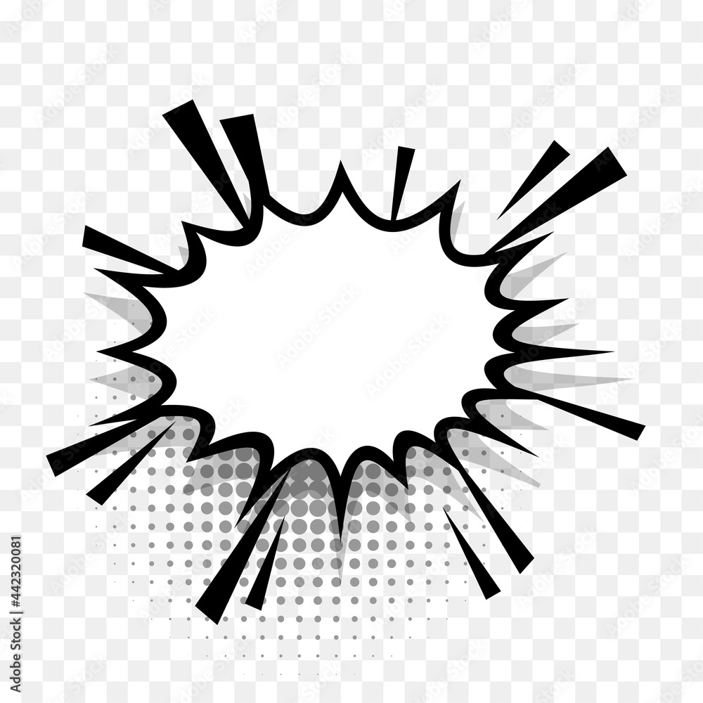 Wall mural comics speech bubble for text pop art design. white empty dialog cloud for text message halftone sha