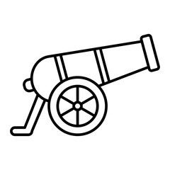 Vector Cannon Outline Icon Design