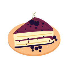 cute cartoon of blueberry cake