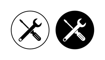 Repair tools icon set. tool icon vector. setting icon vector. Wrench and screwdriver. support, Service