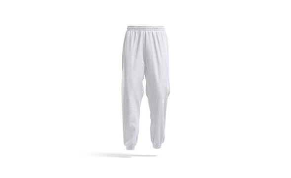 Blank white sport sweatpants mockup, front view