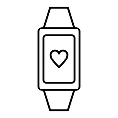 Vector Smart Band Outline Icon Design