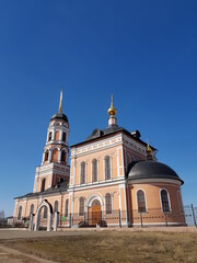 Obraz na płótnie Canvas Orthodox church on a background of blue sky.