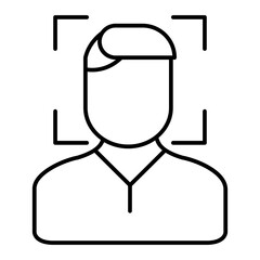 Vector Face Scan Outline Icon Design