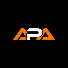 Creative Minimal Alphabet Initial Letter Mark Monogram APA Logo A P Editable in Vector Format - obrazy, fototapety, plakaty