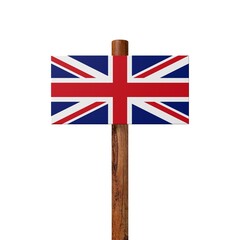 Holzschild mit der Flagge Großbritanniens - obrazy, fototapety, plakaty