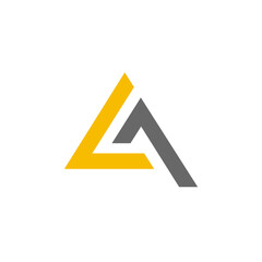 Creative Minimalist Alphabet Initial Letter Mark Monogram Logo LA L A Editable in Vector Format 