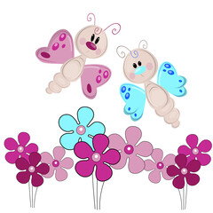 flowers and butterflies