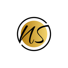 Creative Minimalist Alphabet Letter Mark Initials Monogram Logo NS N S Editable in Vector Format