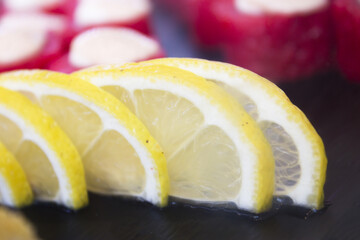 Fresh lemon cut into halves