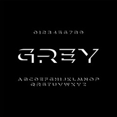 Abstract Minimal Digital Modern Missing Alphabets Letters Numeric Font Typography Technology Future Creative Initial Vectors Logo