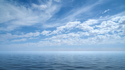 blue sky with clouds ocean background