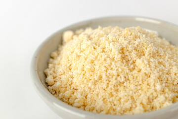 cheese powder on a white background