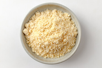 cheese powder on a white background