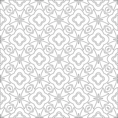 Foto op Plexiglas Vector pattern with symmetrical elements . Modern stylish abstract texture. Repeating geometric tiles from   striped elements.Black and white pattern. © t2k4