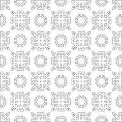 Fototapeta premium Vector pattern with symmetrical elements . Modern stylish abstract texture. Repeating geometric tiles fromstriped elements.Black and white pattern.