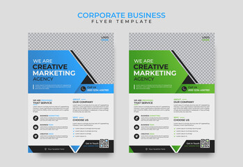 Creative corporate & business conference flyer brochure template design.