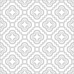 Vector pattern with symmetrical elements . Modern stylish abstract texture. Repeating geometric tiles from 

striped elements.Black and white pattern.