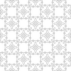 Vector pattern with symmetrical elements . Modern stylish abstract texture. Repeating geometric tiles from 

striped elements.Black and white pattern.