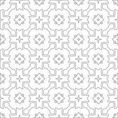 Vector pattern with symmetrical elements . Modern stylish abstract texture. Repeating geometric tiles from 

striped elements.Black and white pattern.