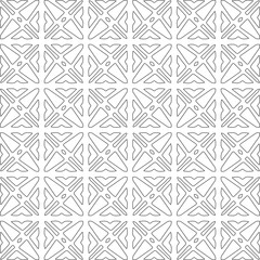 Vector pattern with symmetrical elements . Modern stylish abstract texture. Repeating geometric tiles from 

striped elements.Black and white pattern.