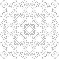 Vector pattern with symmetrical elements . Modern stylish abstract texture. Repeating geometric tiles from 

striped elements.Black and white pattern.