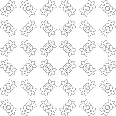 Vector pattern with symmetrical elements . Modern stylish abstract texture. Repeating geometric tiles from 

striped elements.Black and white pattern.