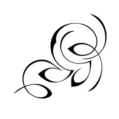 ornament 1834. unique decorative abstract ornament with curls. graphic decor