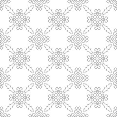 Vector pattern with symmetrical elements . Modern stylish abstract texture. Repeating geometric tiles from 

striped elements.Black and white pattern.
