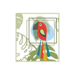 art print with a parrot 
