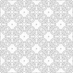 Vector pattern with symmetrical elements . Modern stylish abstract texture. Repeating geometric tiles from 

striped elements.Black and white pattern.