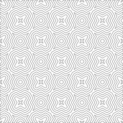 Vector pattern with symmetrical elements . Modern stylish abstract texture. Repeating geometric tiles from 

striped elements.Black and white pattern.