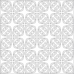 Vector pattern with symmetrical elements . Modern stylish abstract texture. Repeating geometric tiles from 

striped elements.Black and white pattern.