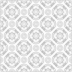 Vector pattern with symmetrical elements . Modern stylish abstract texture. Repeating geometric tiles from 

striped elements.Black and white pattern.