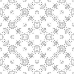 Vector pattern with symmetrical elements . Modern stylish abstract texture. Repeating geometric tiles from 

striped elements.Black and white pattern.