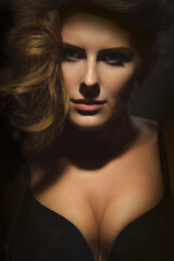 Fototapeta premium Closeup beauty portrait of sexy blond woman 