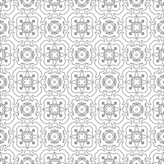 Fototapeta premium Vector pattern with symmetrical elements . Modern stylish abstract texture. Repeating geometric tiles fromstriped elements.Black and white pattern.