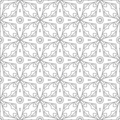 Vector pattern with symmetrical elements . Modern stylish abstract texture. Repeating geometric tiles from 

striped elements.Black and white pattern.