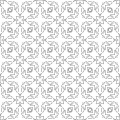 Vector pattern with symmetrical elements . Modern stylish abstract texture. Repeating geometric tiles from 

striped elements.Black and white pattern.