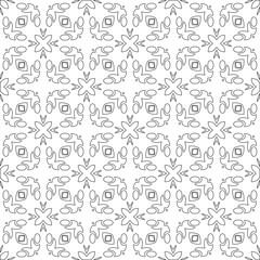 Vector pattern with symmetrical elements . Modern stylish abstract texture. Repeating geometric tiles from 

striped elements.Black and white pattern.