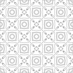 Vector pattern with symmetrical elements . Modern stylish abstract texture. Repeating geometric tiles from 

striped elements.Black and white pattern.