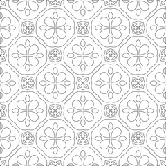 Vector pattern with symmetrical elements . Modern stylish abstract texture. Repeating geometric tiles from 

striped elements.Black and white pattern.