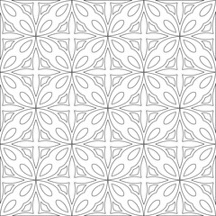 Vector pattern with symmetrical elements . Modern stylish abstract texture. Repeating geometric tiles from 

striped elements.Black and white pattern.