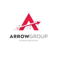 Arrow logo design with letter a