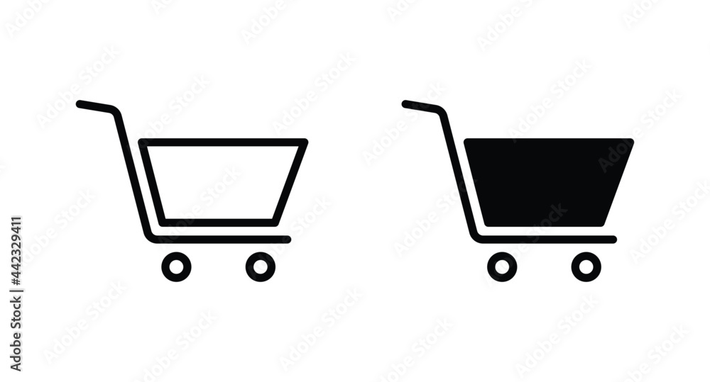 Poster shopping cart icon vector for web, computer and mobile app