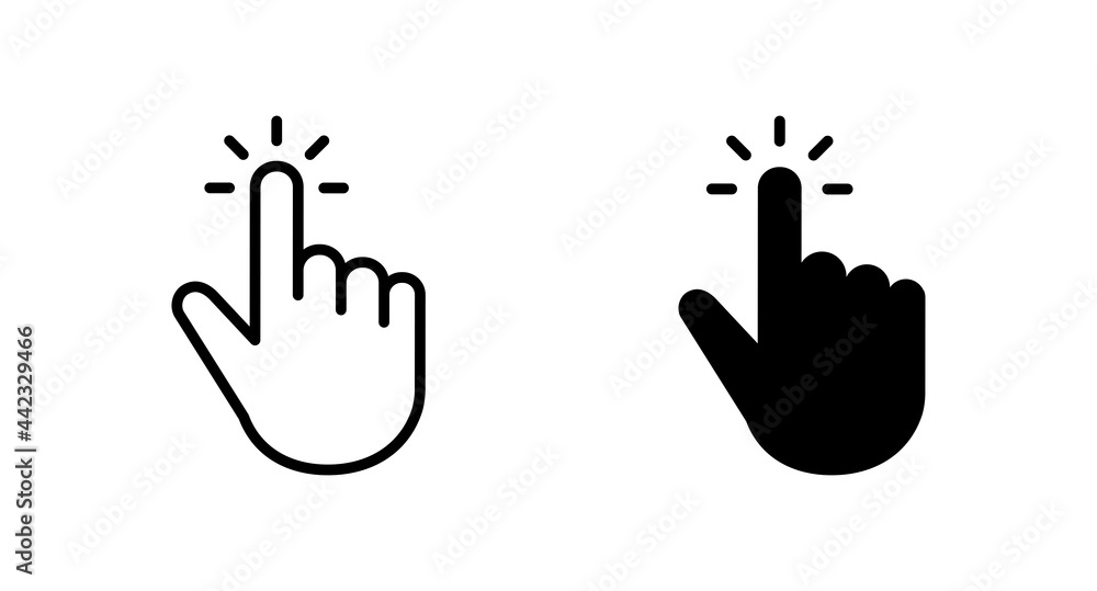 Poster hand click icon vector for web, computer and mobile app